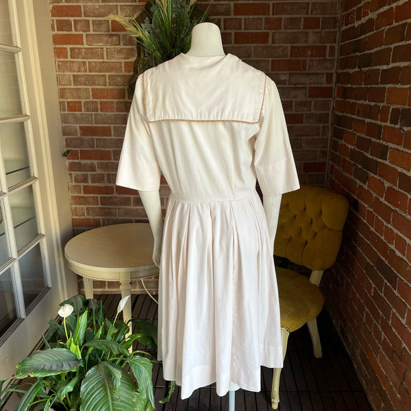 1950s Cream Sailor Collar Dress
