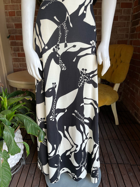 1970s Alfred Werber Fringe Giraffe Dress