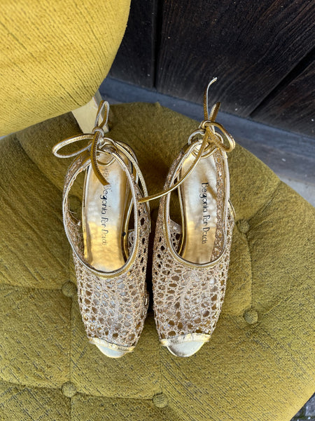 1980s Gold Mesh Shoes