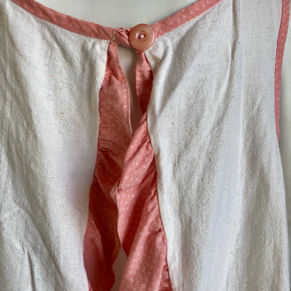 1970s Handmade Butterfly Appliqué Apron Dress