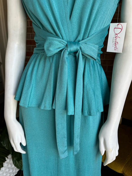 1970s Seafoam Jersey Dress