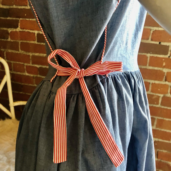 1970s Chambray Side Tie Dress