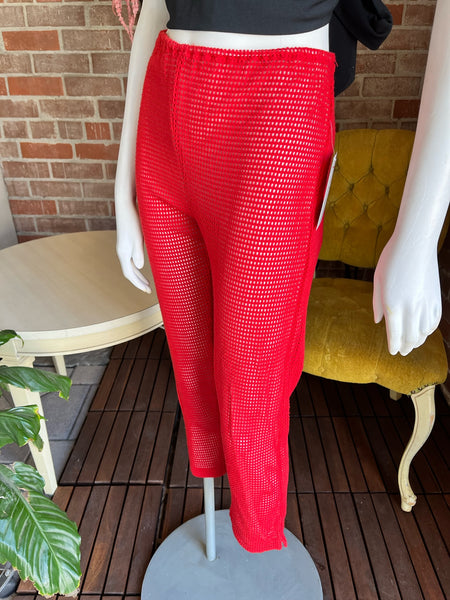 1980s Red Mesh Pants