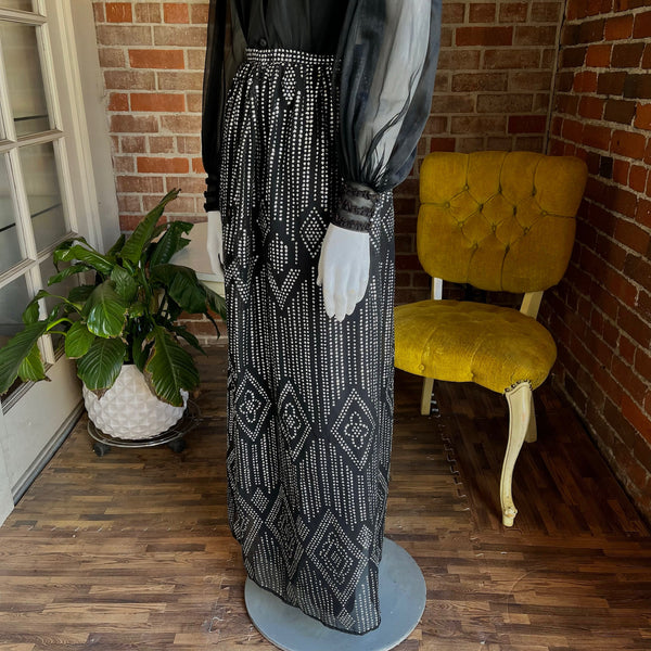 1970s Silver Maxi Skirt