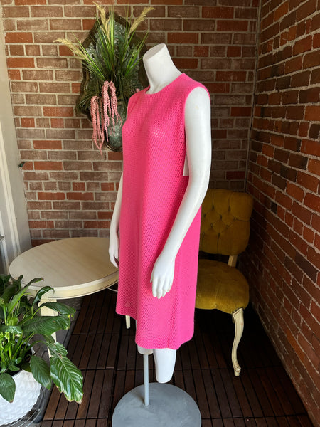 1960s Hot Pink Mesh Dress