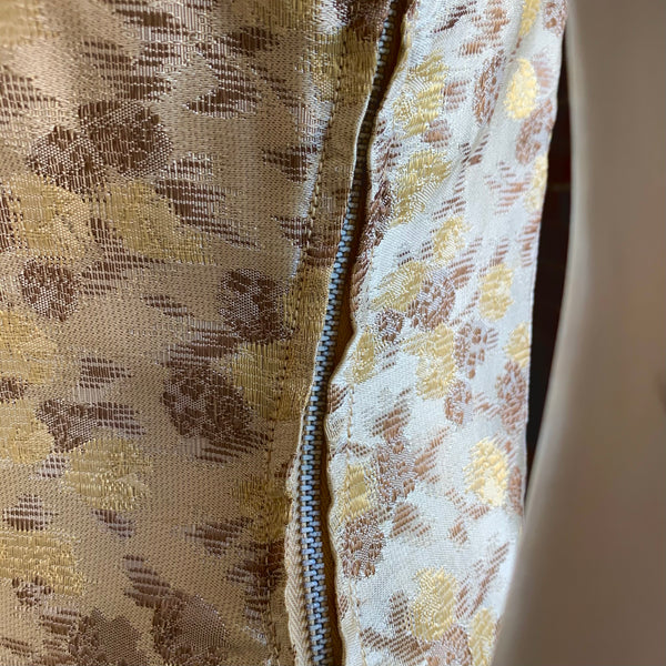 1960s Parisian Gold Brocade Dress