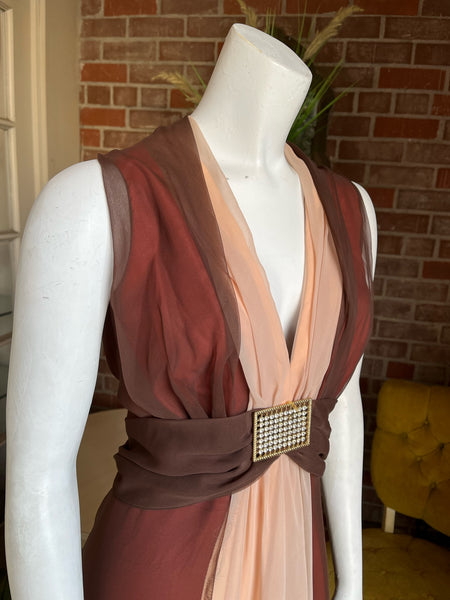 1970s Mocha Emma Domb Gown