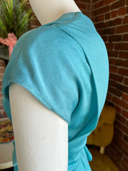 1970s Seafoam Jersey Dress