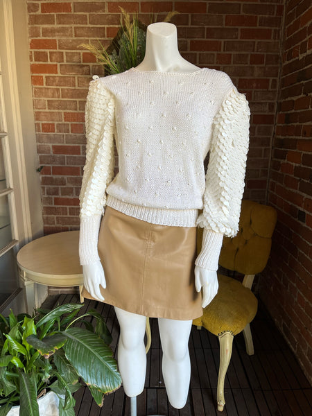 1980s White Paillette Sweater