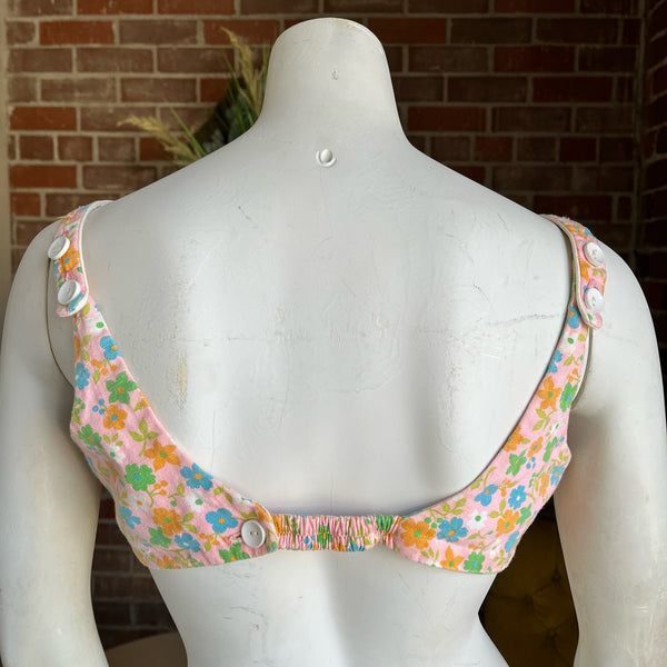 1960s Floral Bikini Top