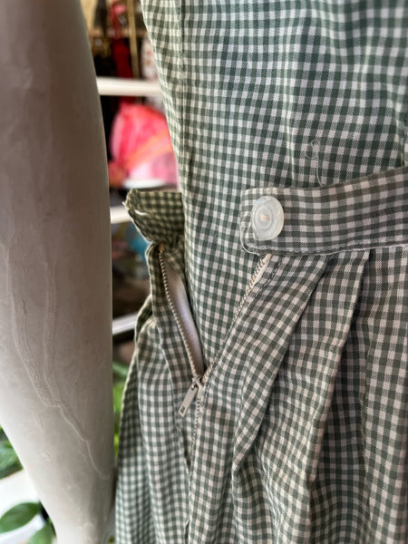 1950s Deadstock Green Gingham Set