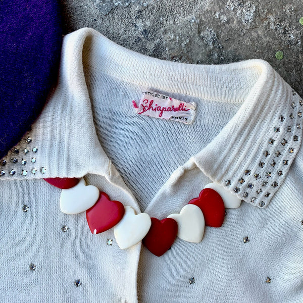 1950s Schiaparelli Rhinestone Cardigan