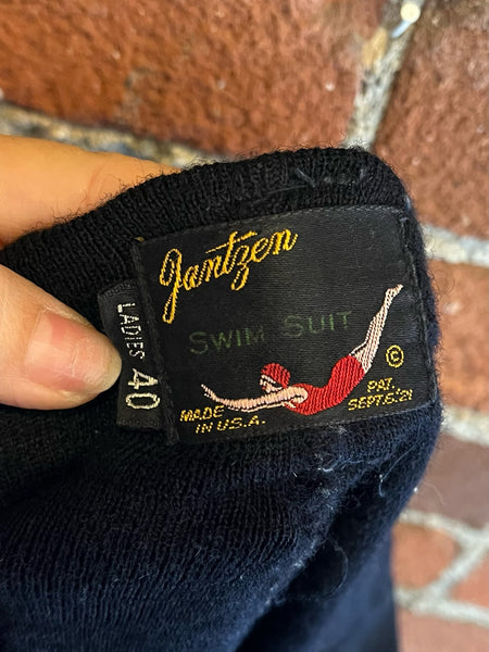 1930s Black Swim Shorts