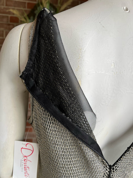 1990s Silver Metallic Mesh Dress