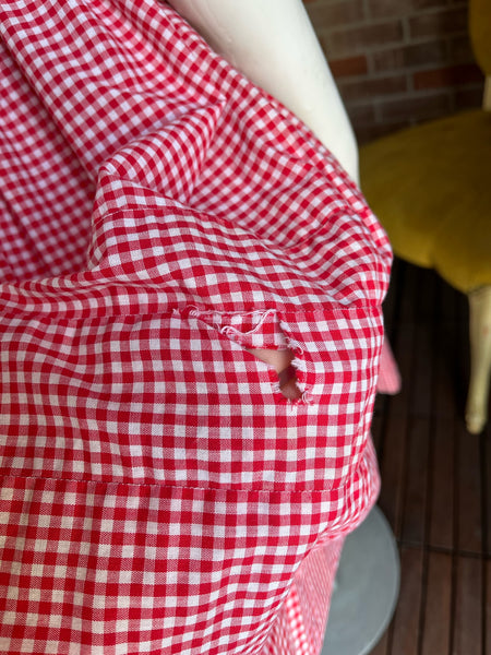 1950s Red Gingham Dress AS IS