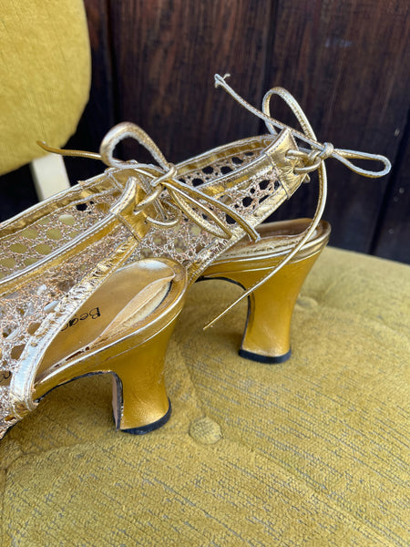 1980s Gold Mesh Shoes