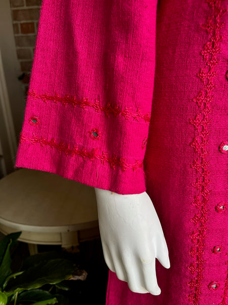 1960s Hot Pink Cotton Maxi