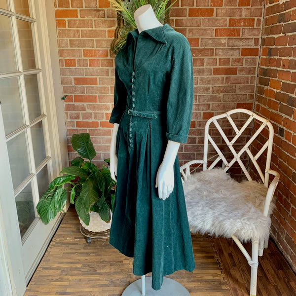 Late 1940s Jonathan Logan Corduroy Dress