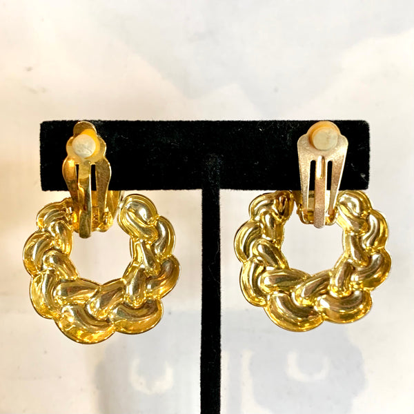 Gold Hoop Wreath Earrings