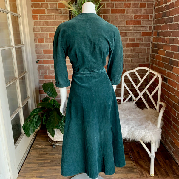 Late 1940s Jonathan Logan Corduroy Dress