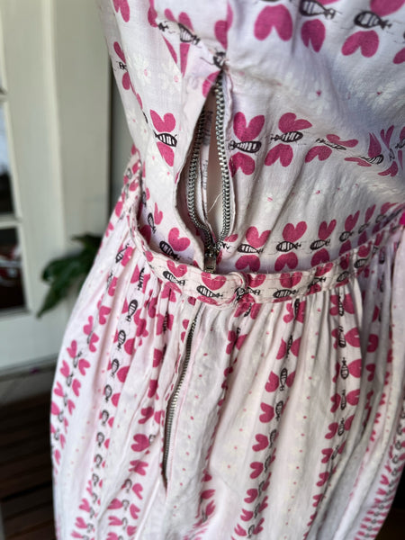 1960s Pink Butterfly Novelty Dress