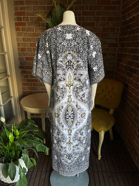 1970s Betyk Gold & Black Kaftan