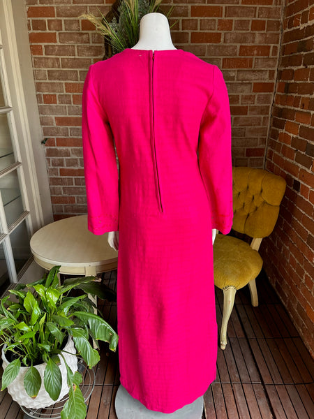 1960s Hot Pink Cotton Maxi