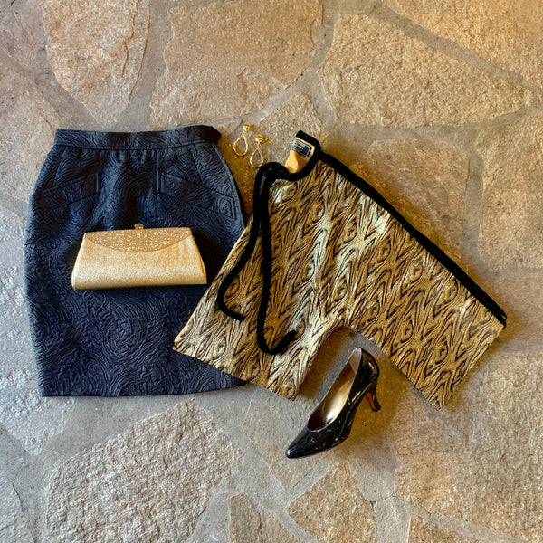 1980s Yves Saint Laurent Rive Gauche Matelasse Skirt