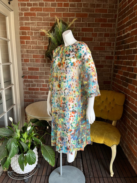 1960s Sheer Floral Dress