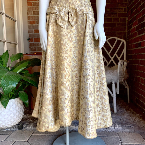 1960s Parisian Gold Brocade Dress