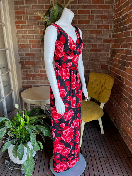1970s Lilli Diamond Roses Jersey Dress