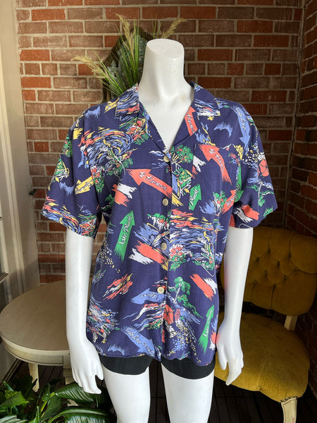1980s Resort Novelty Print Shirt