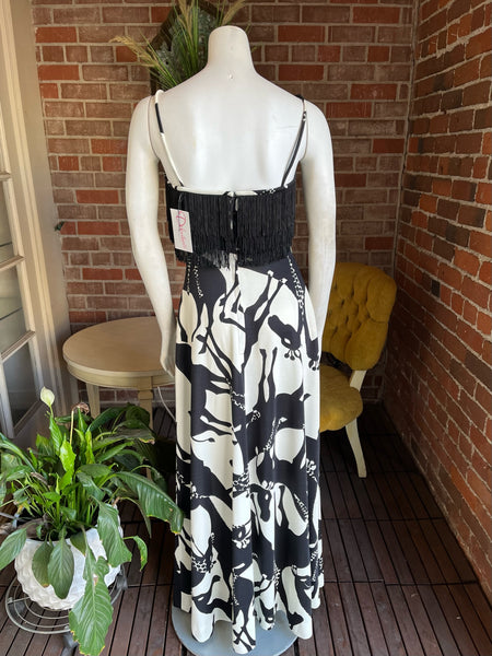 1970s Alfred Werber Fringe Giraffe Dress
