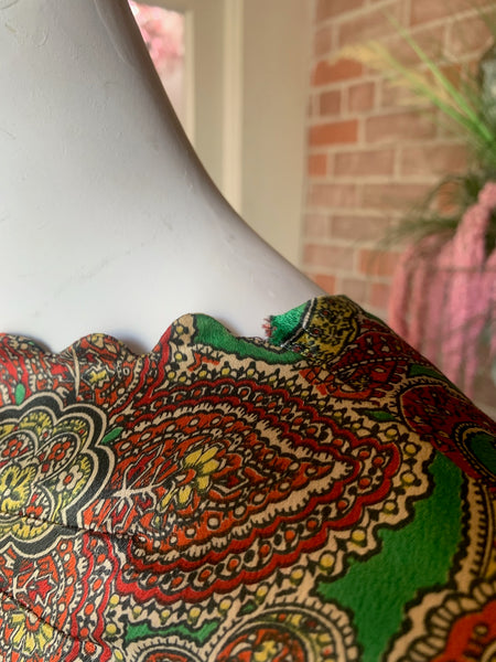 1940s Paisley Cropped Blouse