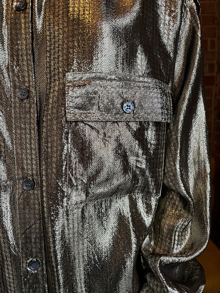 1980s Neiman Marcus Gold Lame Shirt