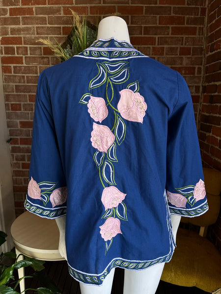 Vintage Embroidered Floral Shacket