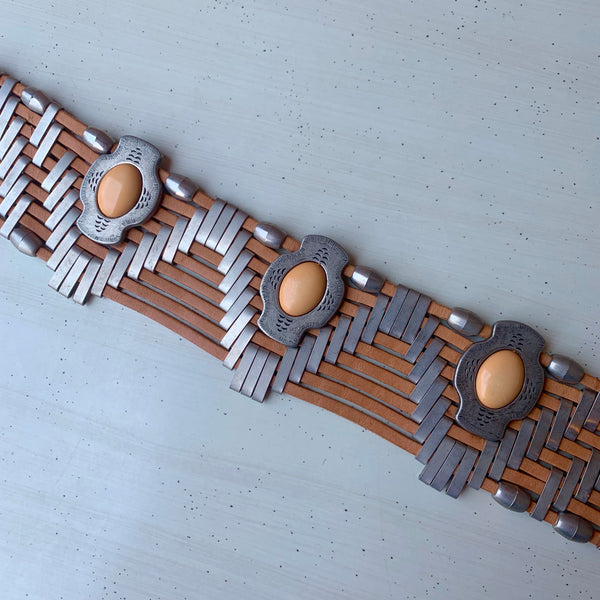 Metal Leather Belt