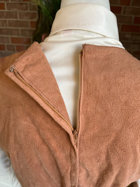 1970s Suede V-Neck Pinafore Dress
