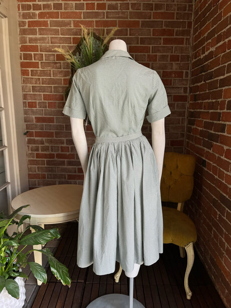 1950s Deadstock Green Gingham Set