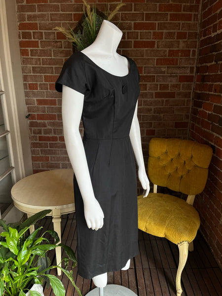 1950s Black Wiggle Dress