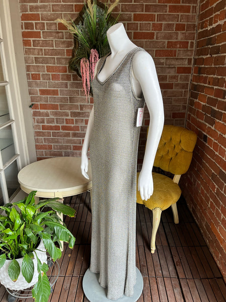 1990s Silver Metallic Mesh Dress