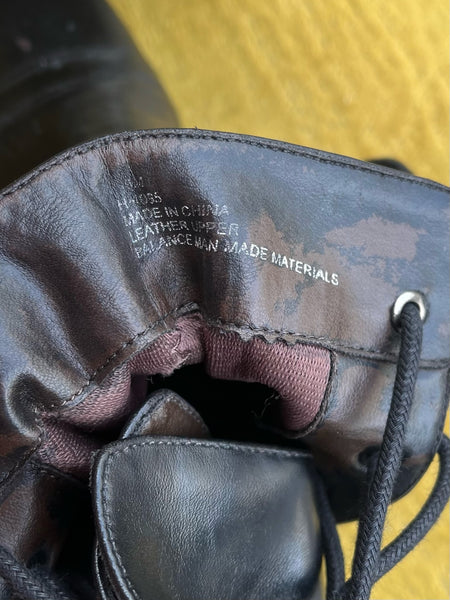 1990s Black Lace-Up Boots