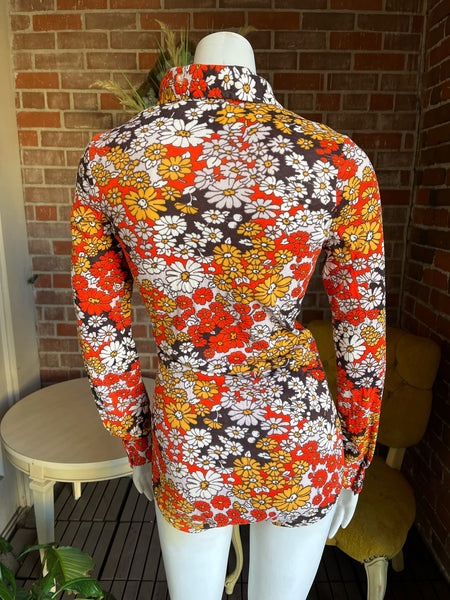 1970s Flower Power Leotard