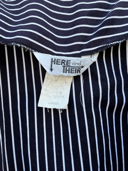 1980s Striped Puff Sleeve Blouse