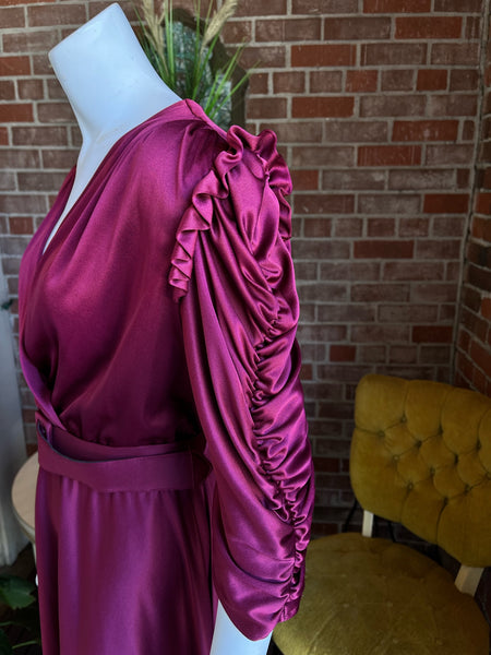 1970s does 1940s Cranberry Dress