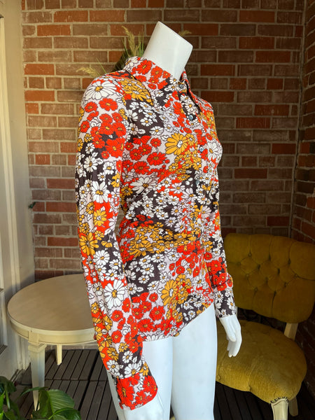 1970s Flower Power Leotard