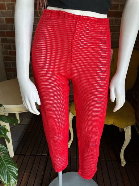 1980s Red Mesh Pants