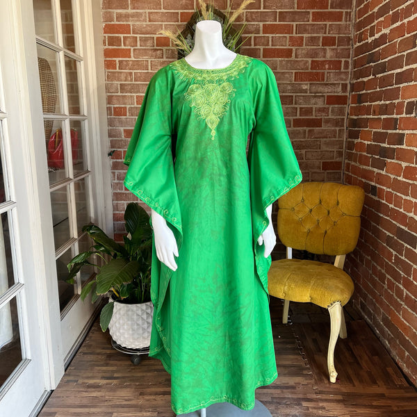 1970s Green Keyhole Caftan