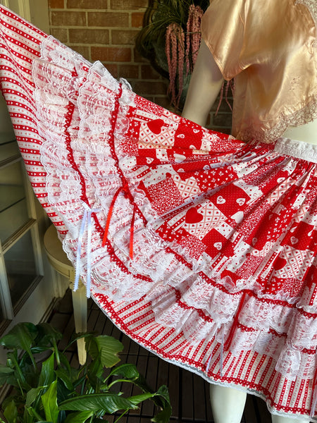 1950s Heart Print Skirt