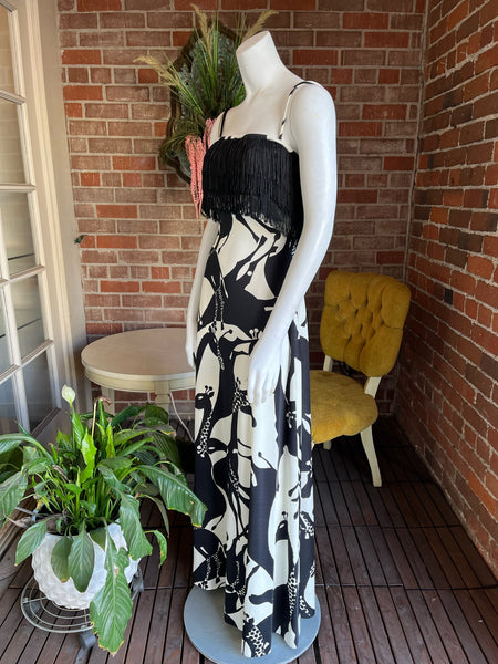 1970s Alfred Werber Fringe Giraffe Dress